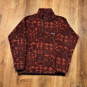 Vintage Patagonia Synchilla Fleece Jacket Mens Medium 90s Aztec Ghana Gourds USA
